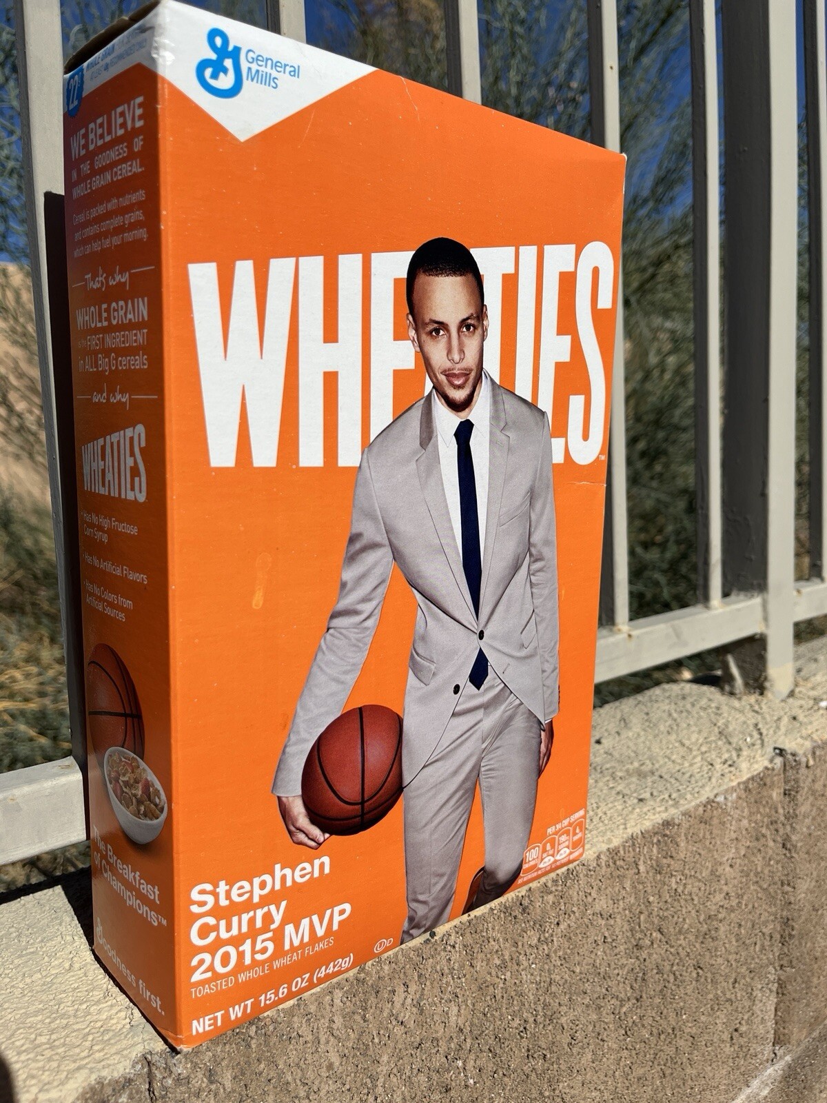VINTAGE UNOPENED 2015 STEPH CURRY MVP WHEATIES CEREAL BOX COLLECTIBLE 100% AUTH