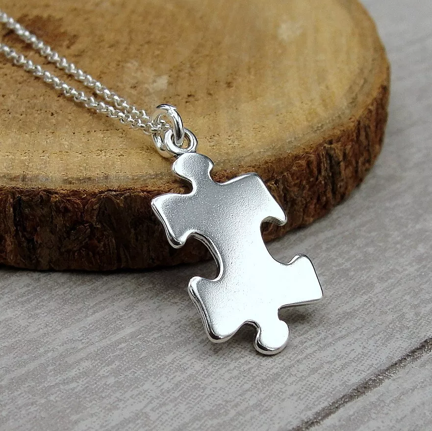 Sterling silver jigsaw necklace sale