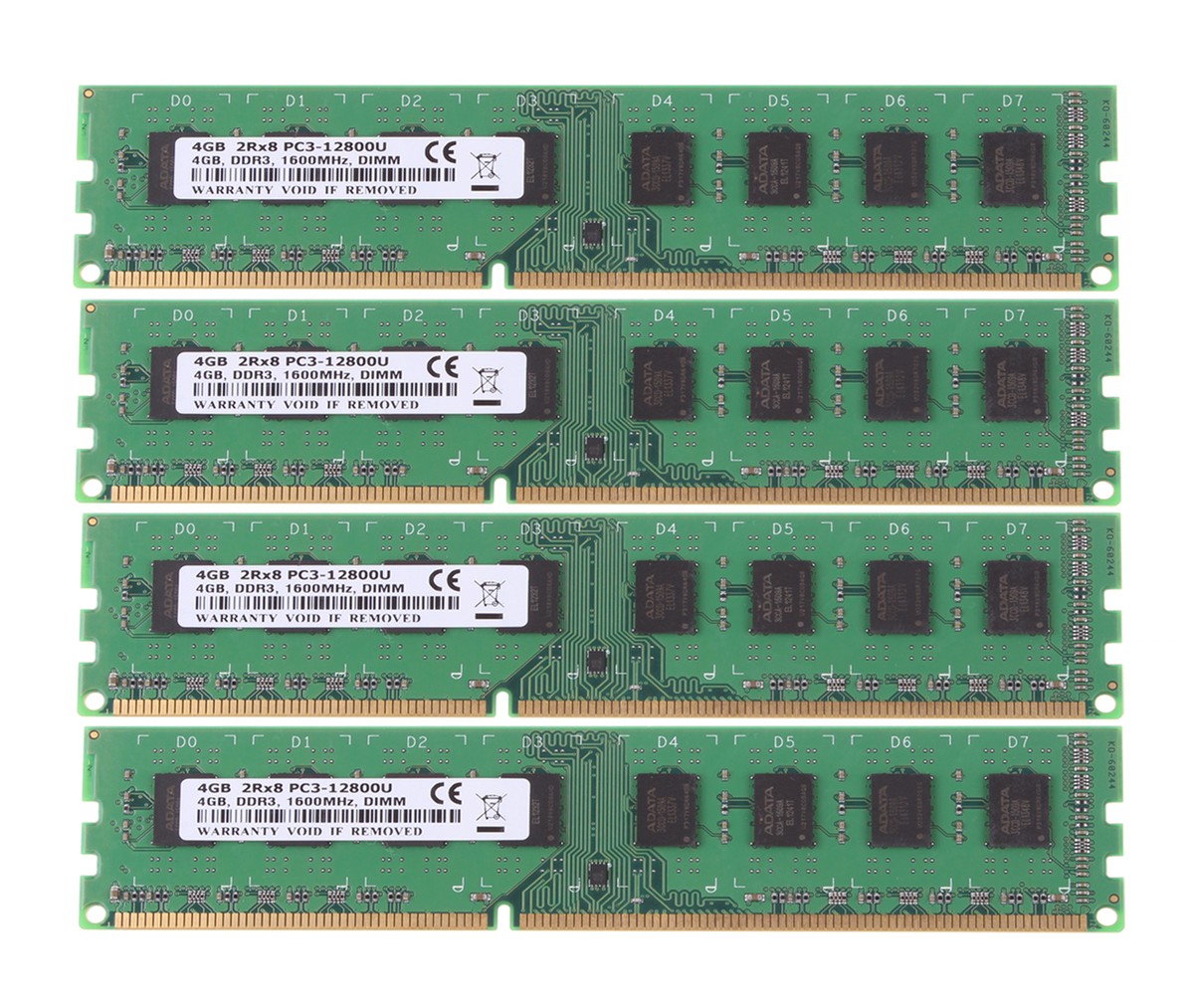 DDR3 16GB メモリ 4枚 For DDR3 RAM 16GB 4X 4GB PC3-12800 1600Mhz 240PIN DIMM 16 GB