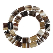 15.7" Banded Agate Flat Rectangle 10x14mm Beads 54140