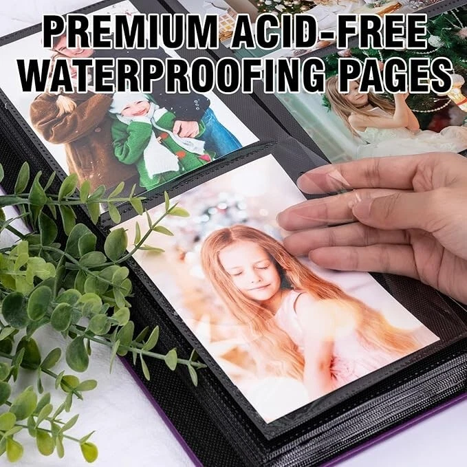 Álbum de fotos 4X6 600 fotos, capa de couro capacidade extra grande comporta 600 horizontes - Imagem 4 de 4