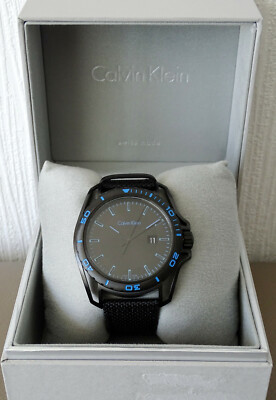 Calvin Klein K5Y31YB1 Analog Quartz Men's Watch with Fabric Strap NEW with Box Original Packaging 