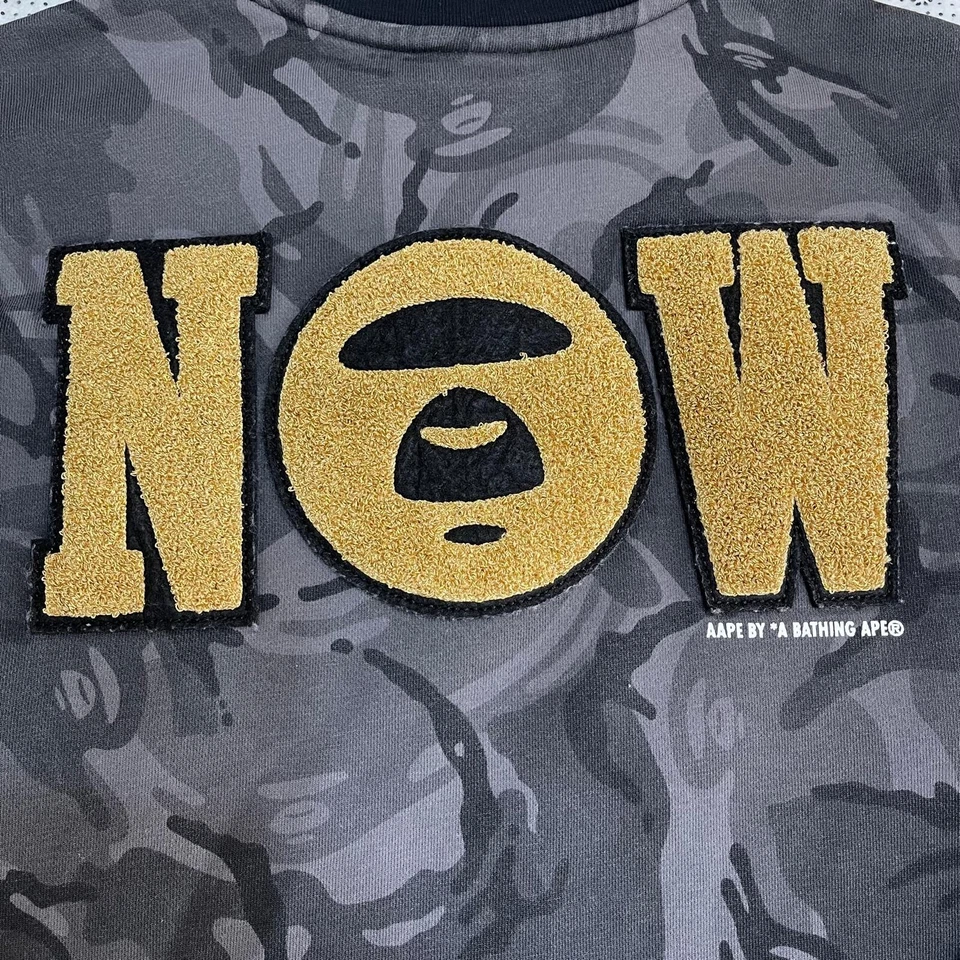 AAPE by A Bathing Ape Crew Neck Sweater Mens camo Golden Patches Size M - Image 2 of 4
