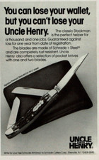 1984 Vintage Print Ad You can lose your wallet but you can't lose Uncle Henry