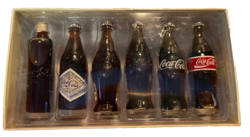 1998 Coca-Cola "Evolution of the Coca-Cola Contour Bottle" Set of 6 Mini Bottles - Picture 1 of 5