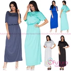 Party Maxi Dress Boat Neck Short Sleeve Cocktail Long Tunic Sizes 8-18 FM04