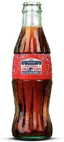 Ole Miss 2025 NCAA Cheerleading Champions Coca-Cola Bottle COKE Glass 8 fl oz