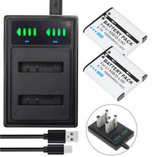 2x Batteria +DUAL Caricabatterie per Olympus TG-620 TG-630 TG-810 TG-820 TG-835 TG-860
