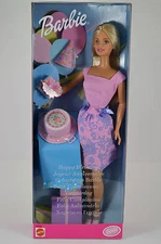 NIB VERY RARE HAPPY BIRTHDAY BARBIE DOLL 2000 INT'L CANADIAN BOX CAKE HAT GIFT