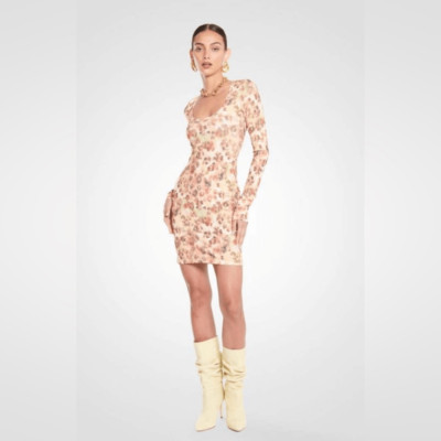 NANUSHKA CATHLEEN ANIMAL PRINT MINI DRESS IN ORANGE