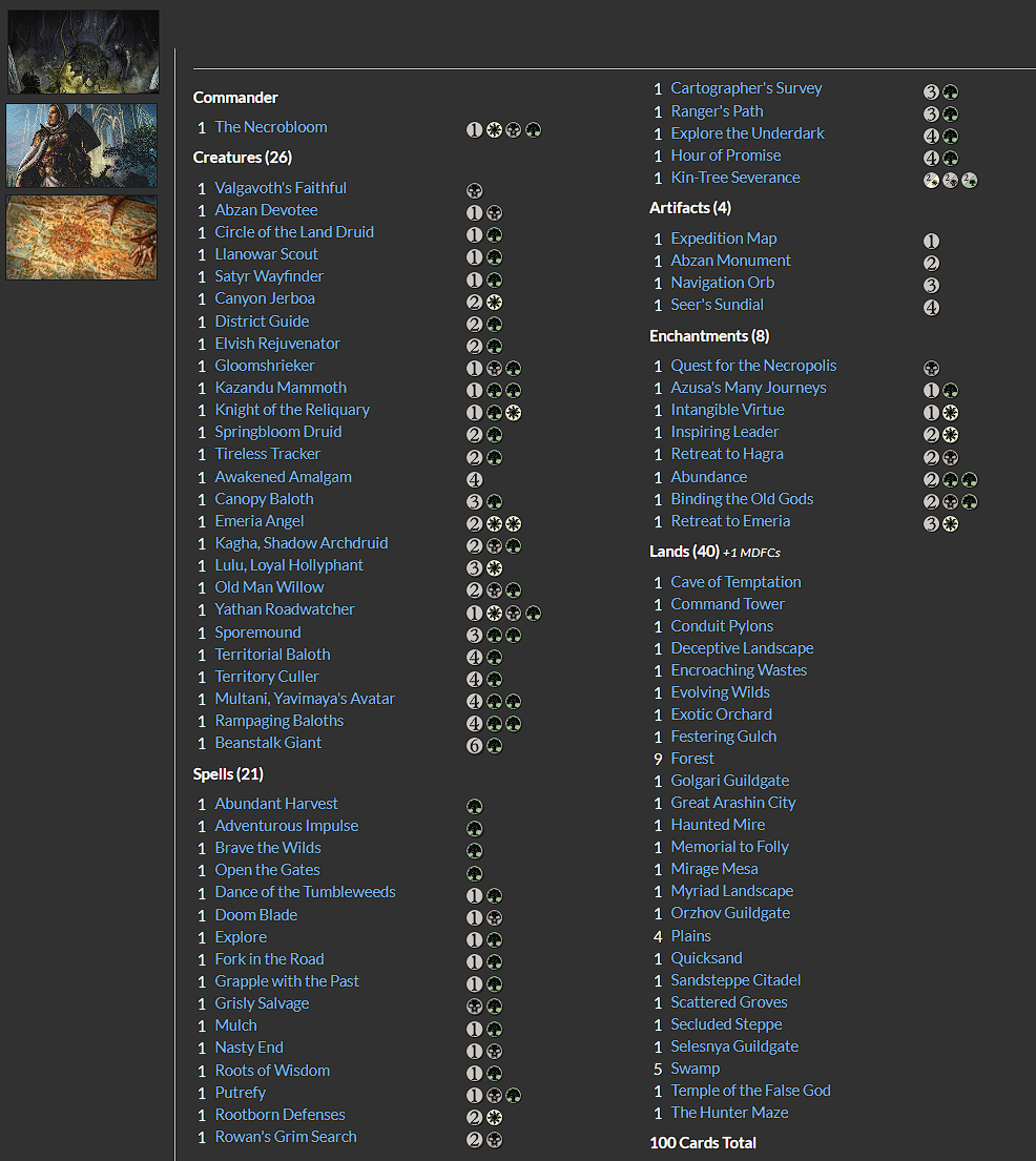 The Necrobloom MTG EDH Commander Deck! Abzan Lands | eBay