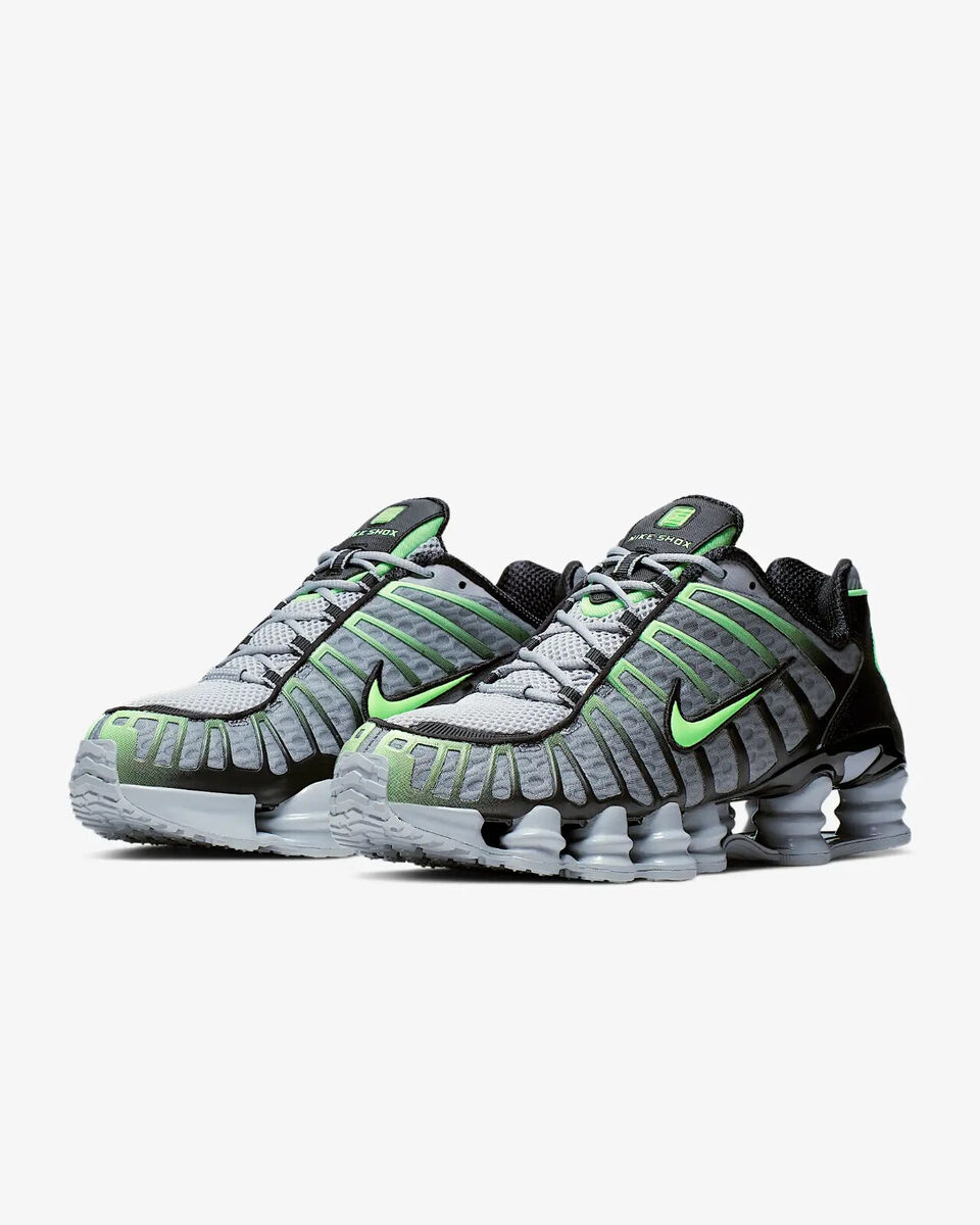 Nike Shox TL Shoes Wolf Grey Lime Blast Black AV3595-005 Nike Shox TL Shoes Wolf Grey Lime Blast Black AV3595-005