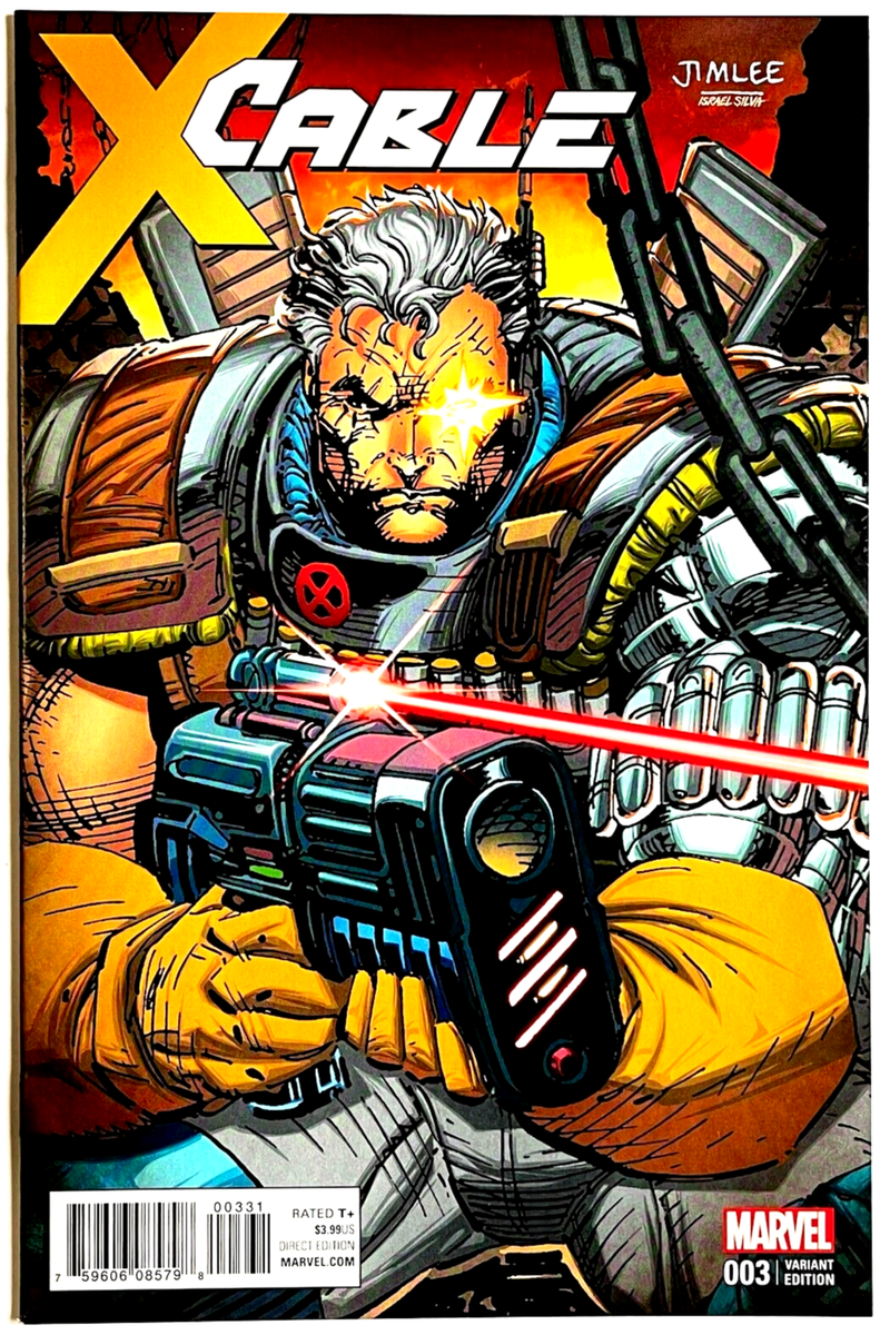 Le ment  3本 CABLE #3 JIM LEE X-MEN TRADING CARD VARIANT 1ST PRINT 2017 MARVEL