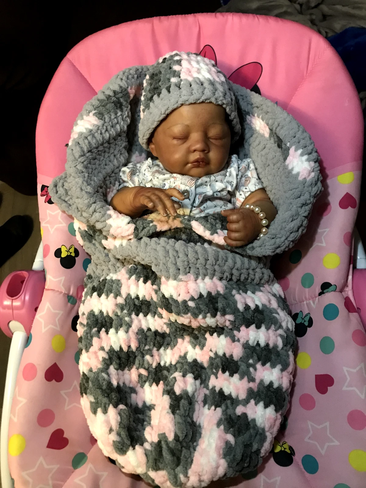 infant baby cozy cocoon snuggle wrap hat HANDMADE Swadddle oak Newborn-3 months