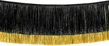 KatchOn, Large Black and Gold Fringe Banner - 6.5 Feet | Shiny 