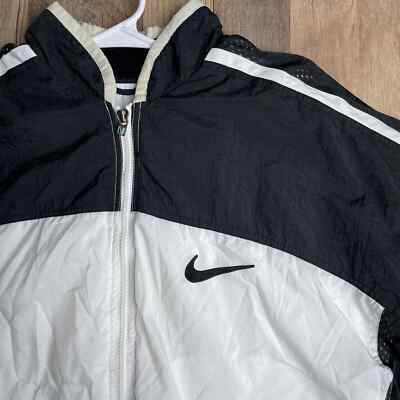 Vintage 90s Y2K Nike Track Jacket Men's XL White Black