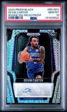 2024-25 Panini Prizm Black Devin Carter Rookie Signature Auto Card PSA 10 /25