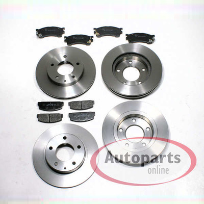 Bremsscheiben Ø 258 mm + Ø 260 mm + Bremsbeläge vorne hinten für Ford Probe II