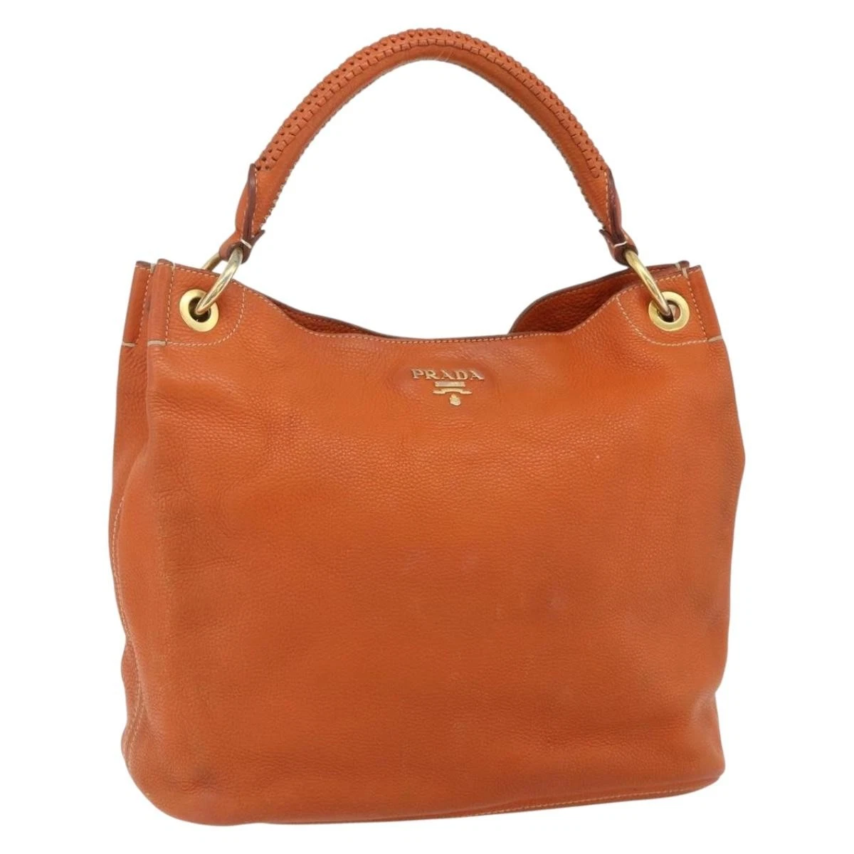 PRADA Leather Exterior Orange Bags & Handbags for Women for sale