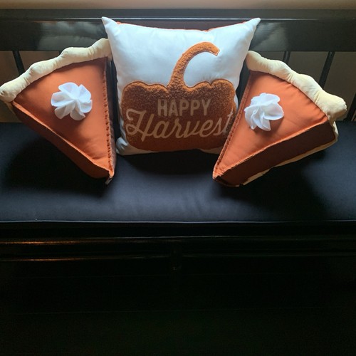 Thanksgiving Holiday Pumpkin Pie Happy Harvest Sweet Decorative Throw Pillow Set