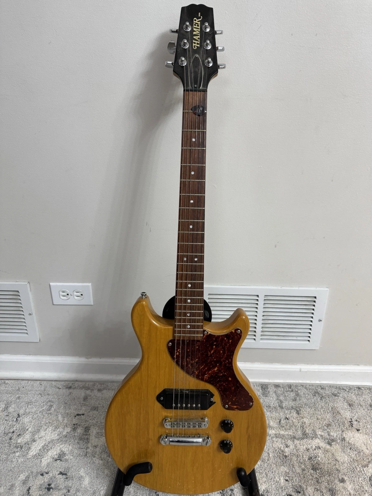 1999 Hamer USA Special Junior P90 Electric Guitar Natural Finish + Hard Case - Picture 1 of 6
