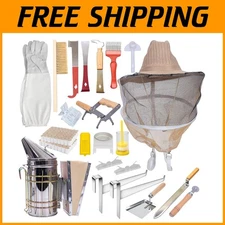 All-in-One Beekeeping Kit: 22 Pieces for Beginners with Protective Gear Included