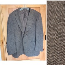 Vintage Towncraft 100 Wool 44L Tweed Blazer Jacket Heritage Herringbone