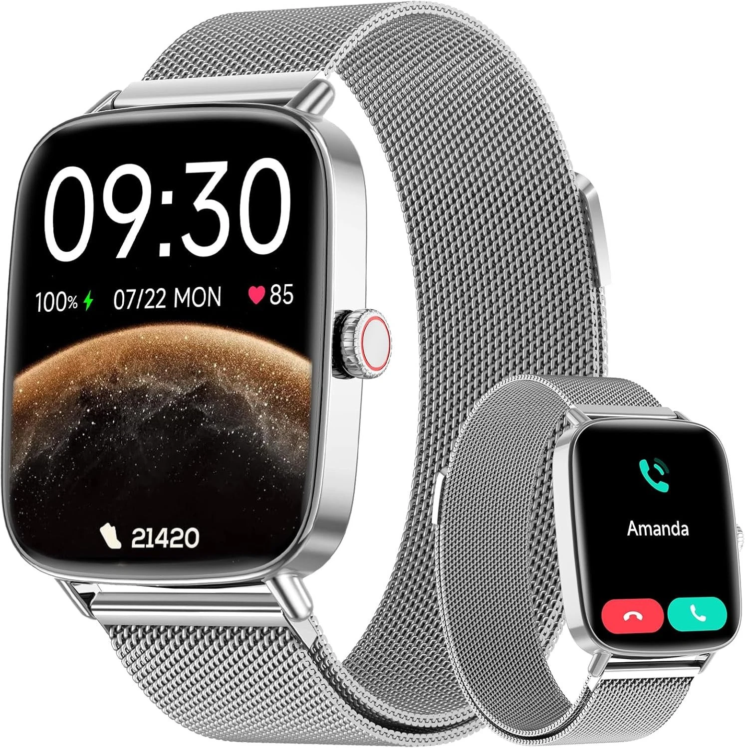 Smart Watch Women Men with Phone Function Wristwatch for iOS Android Outdoor