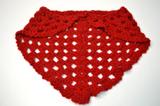 Hand Made Crochet Red Collar Vintage