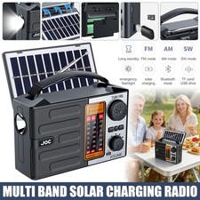 Portable Dynamo Wind Up Solar AM FM Radio USB Charger Camping LED Light Torch