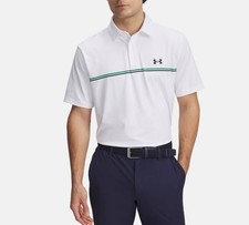 Under Armour Men's UA Playoff 3.0 Stripe Short Sleeve Polo Shirt White, 2XL