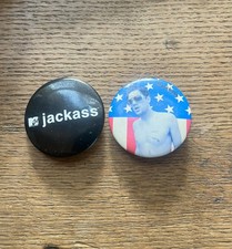 Vintage Original Promo MTV Jackass Round Button Pin 2001 