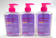 3 x b.tan Glow Your Own Way Next Level Insanely Dark Clear Self Tan Gel, 16 oz