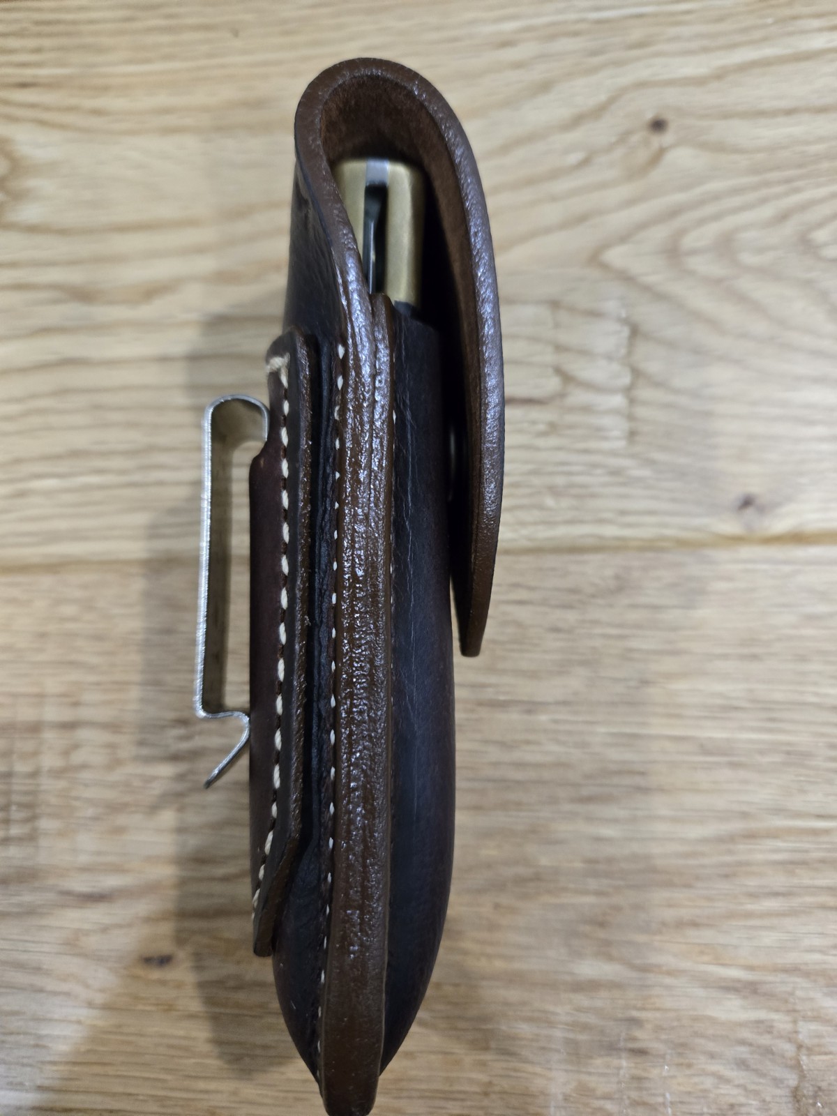 Buck 110 leather knife sheath. Custom.  With Belt Clip. Sheath Only. Buffalo Snp