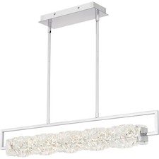 Quoizel PCKLA137 Klass 38"W LED Crystal Linear Chandelier - Chrome