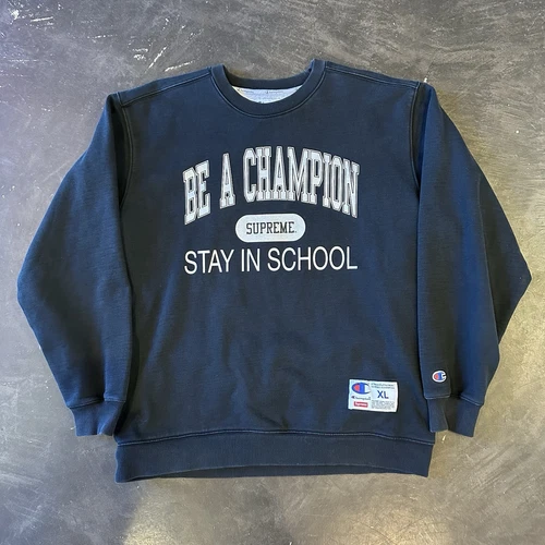 Sweat SS18 Supreme X Champion « Restez à l'école » taille XL