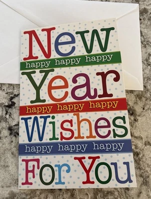 STOCKWELL GREETING CARDS Happy New Year Happiness and Prosperity 5”x7.75" Stockwell Greeting Card