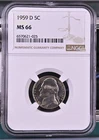 1959-D NGC MS 66 United States / American Jefferson Nickel