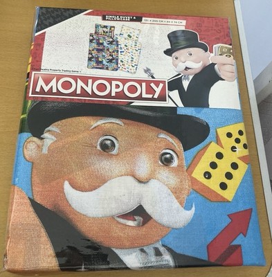 OFFIZIELLER MONOPOLY WENDE-EINZEL-BETTBEZUG ''WIE EIN BOSS'' NEU MIT ETIKETT KINDER SPASS-SET