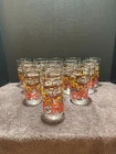 13 Vintage 1970's Coca Cola Drinking Glass Tumblers Flower Power Floral Lot WOW!