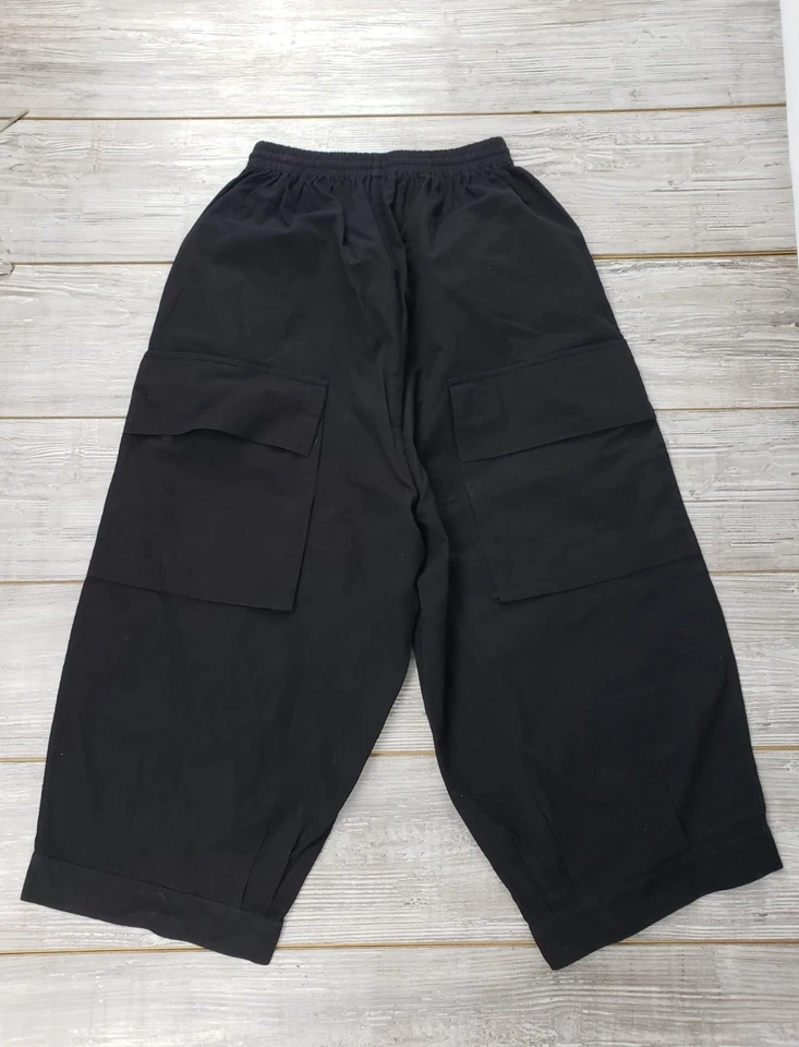 Pantalones cargo harén pierna ancha elásticos negros para mujer Ivan Grundahl talla 38 bolsillos XL Foto 2 de 4