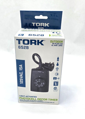 TORK Light Activated Outdoor Dusk to Dawn and Countdown Timer 2-Grounded Outlet
