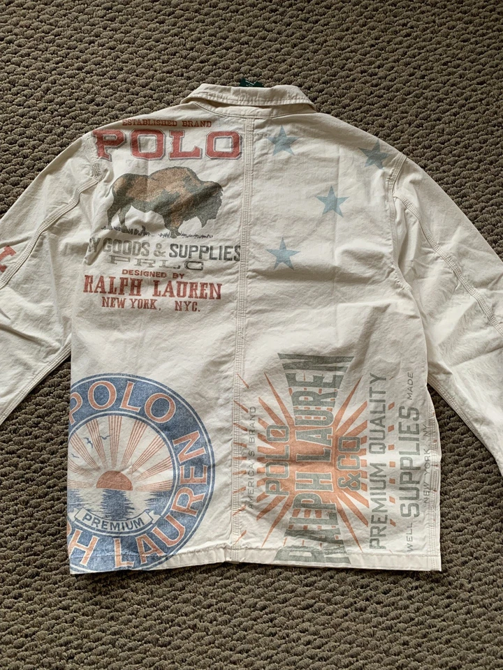 Новый с Ярлыками Polo Country Ralph Lauren джинсовой ткани графический художник куртка размер большой - Изображение 4 из 4