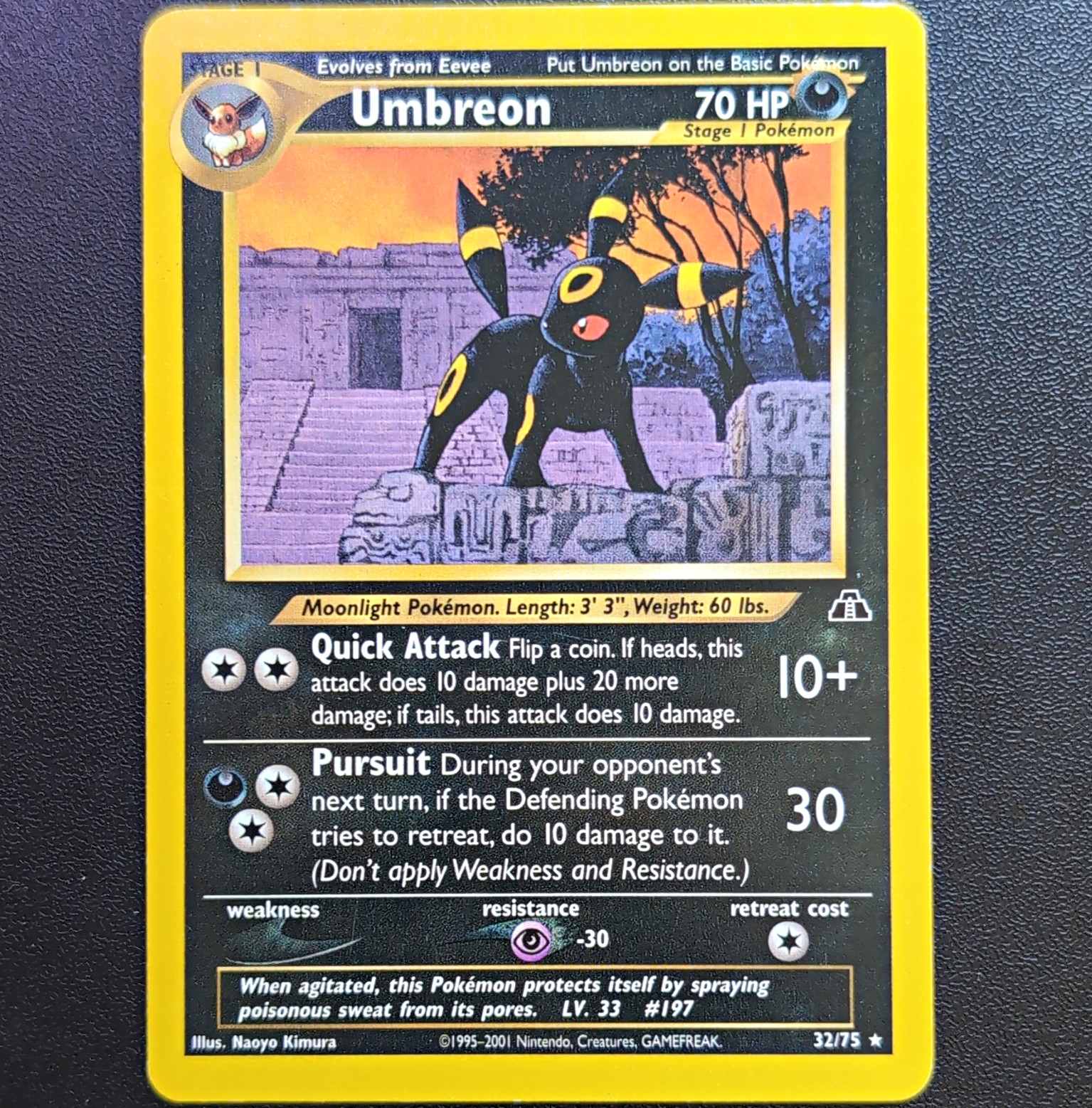 Pokemon TCG Umbreon 32/75 Neo Discovery Rare