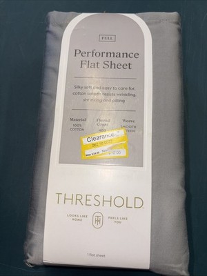 Full 400 Thread Count Performance Flat Sheet Classic Gray - Threshold: Cotton