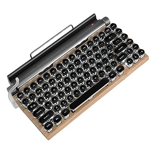 83-Key Mechanical Keyboard - Retro Typewriter Wireless Bluetooth Gaming  - Image 2 of 4