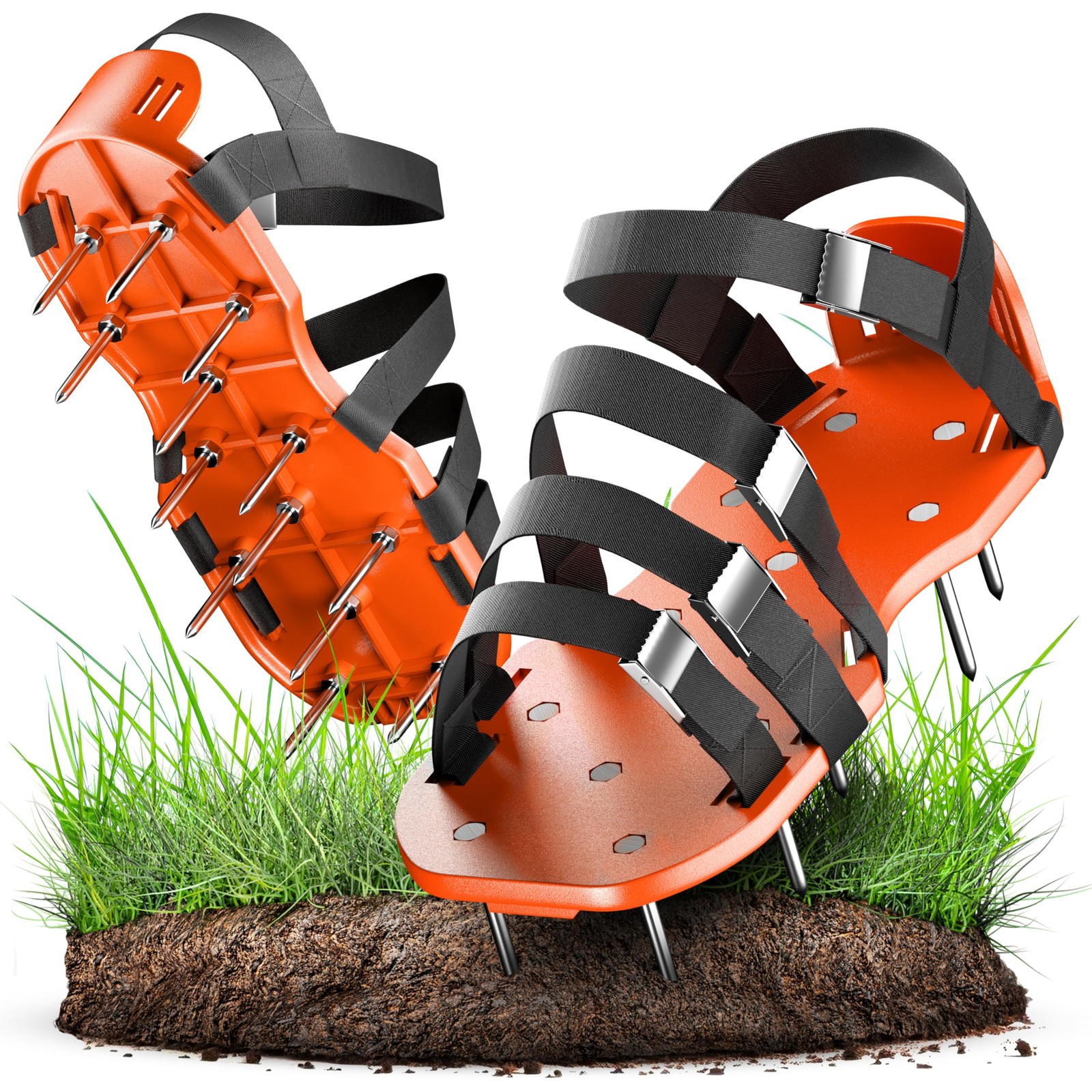 Chaussures à clous pour aération de pelouse pendant la tonte du jardin familial