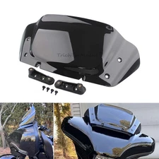 Black 8" Windshield Windscreen w/ Adapter for Harley Street Glide FLHX/I 2024-25