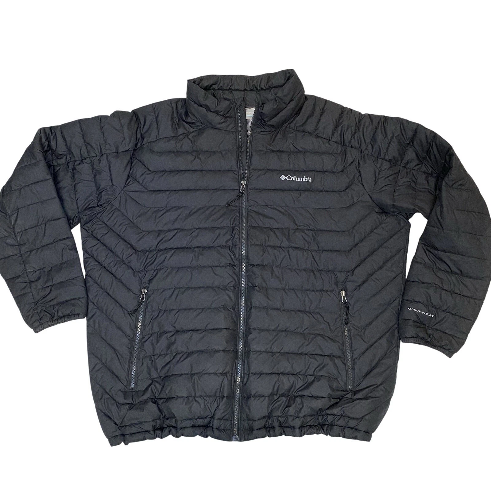 Columbia Jacket Mens 3X Big Black Omni Heat Puffer Insulated Full Zip