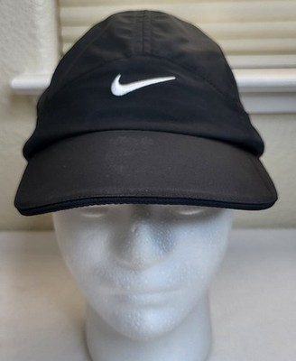Nike Tailwind Featherlight Cap Hat Black  Dri Fit 7 Panel Lightweight Running